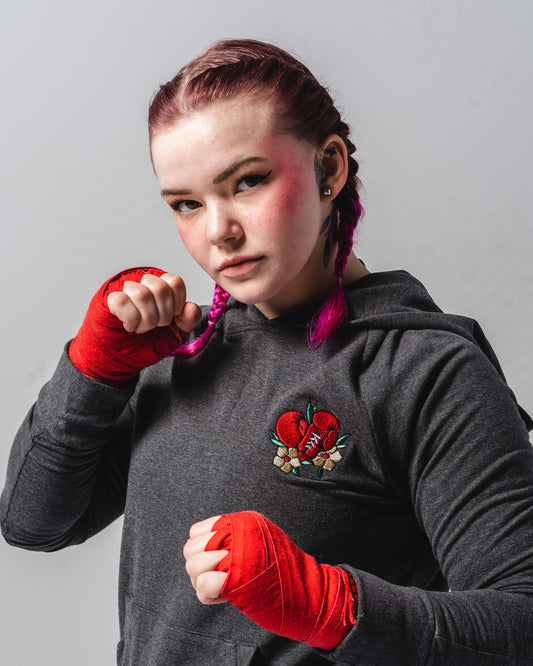 Boxing Gloves Embroidered Hoodie